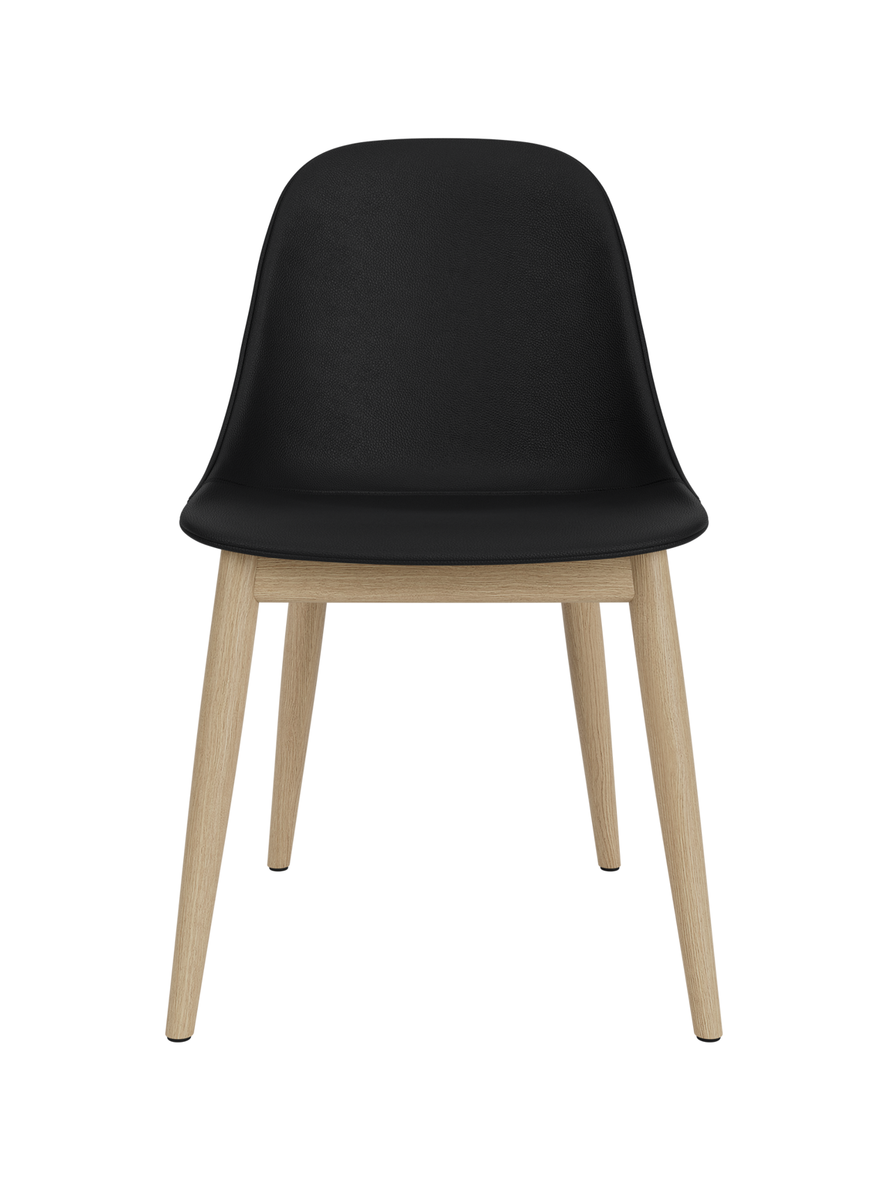 Harbour Side Dining Chair with black Sierra 1001 upholstery and a natural oak wooden base.