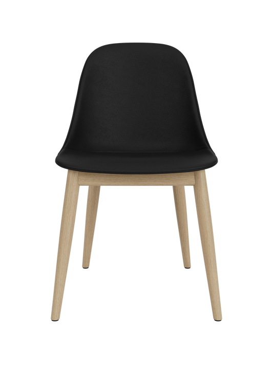 Harbour Side Dining Chair with black Sierra 1001 upholstery and a natural oak wooden base.