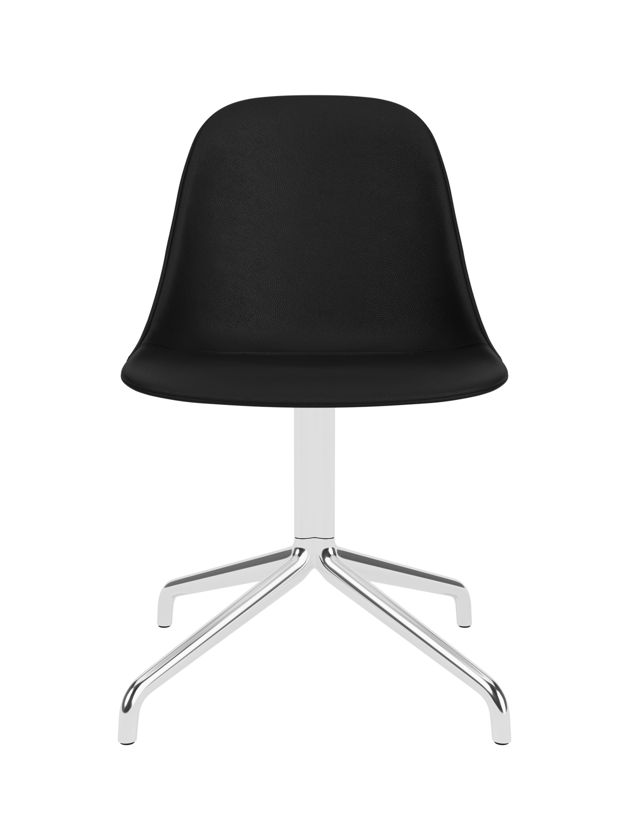 Harbour Side Dining Chair featuring black Sierra 1001 upholstery and a polished aluminium star base.