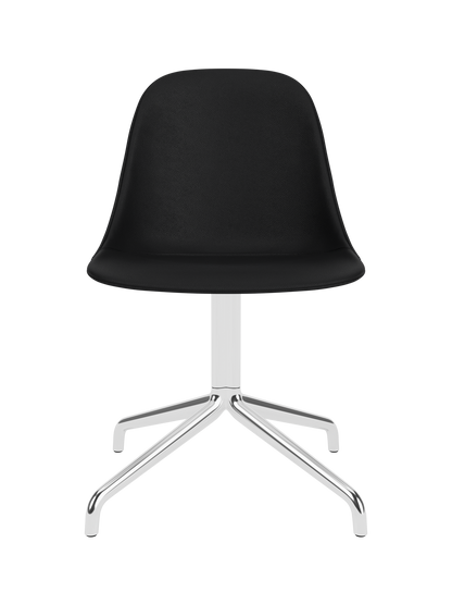 Harbour Side Dining Chair featuring black Sierra 1001 upholstery and a polished aluminium star base.