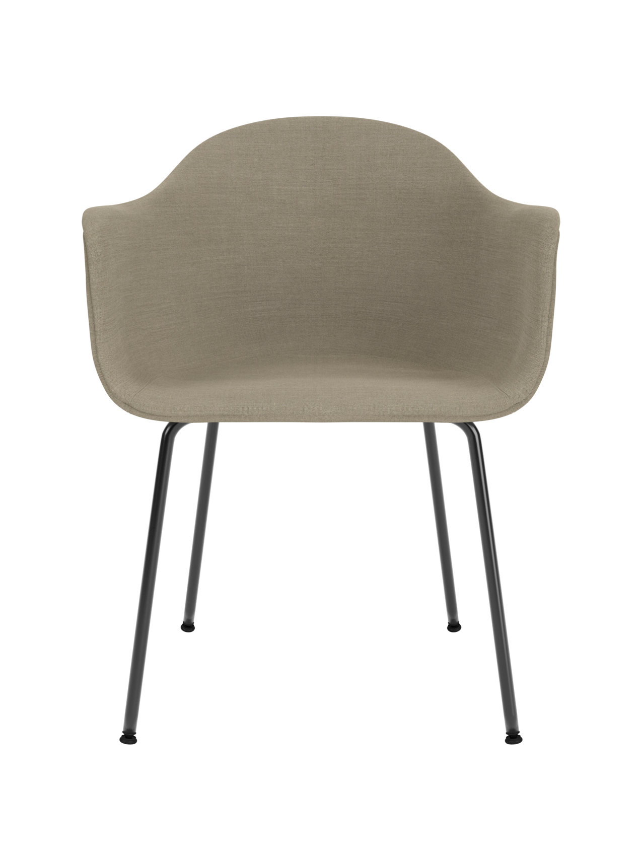 Harbour Dining Chair featuring grey Remix 233 upholstery and a minimalist black steel base.