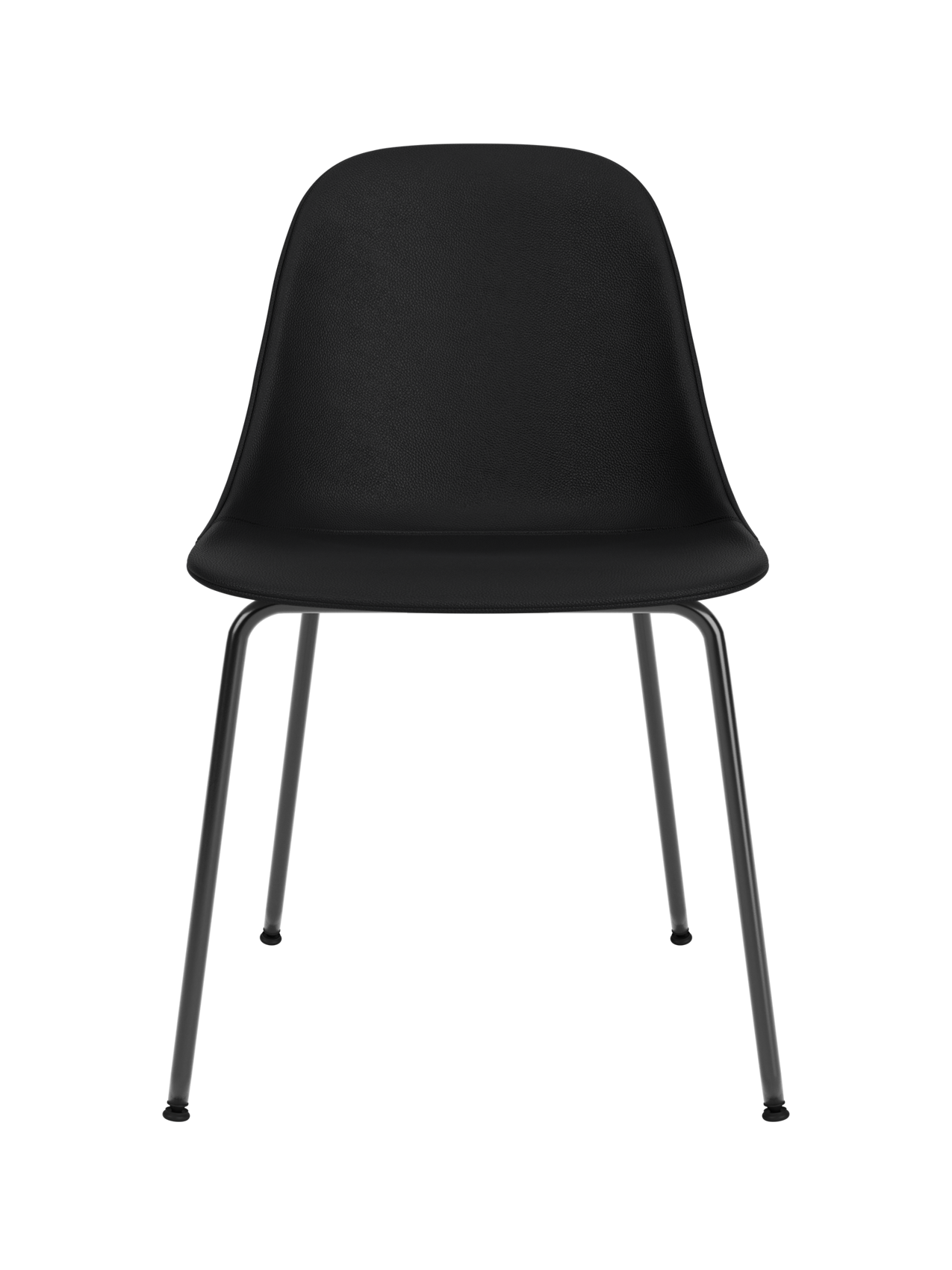 Black Harbour Side Dining Chair featuring Sierra 1001 leather upholstery and a minimalist black steel base.