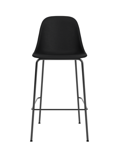 Harbour Side Counter Chair in black Sierra 1001 upholstery with slim black powder-coated steel legs.
