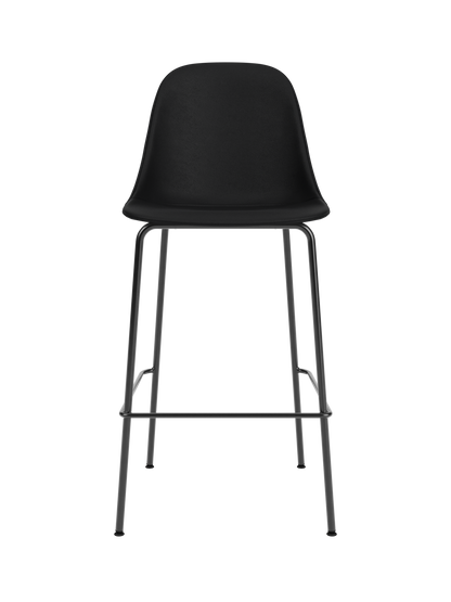 Upholstered Harbour Side Bar Chair in black Sierra 1001 with a slender black powder-coated steel base.