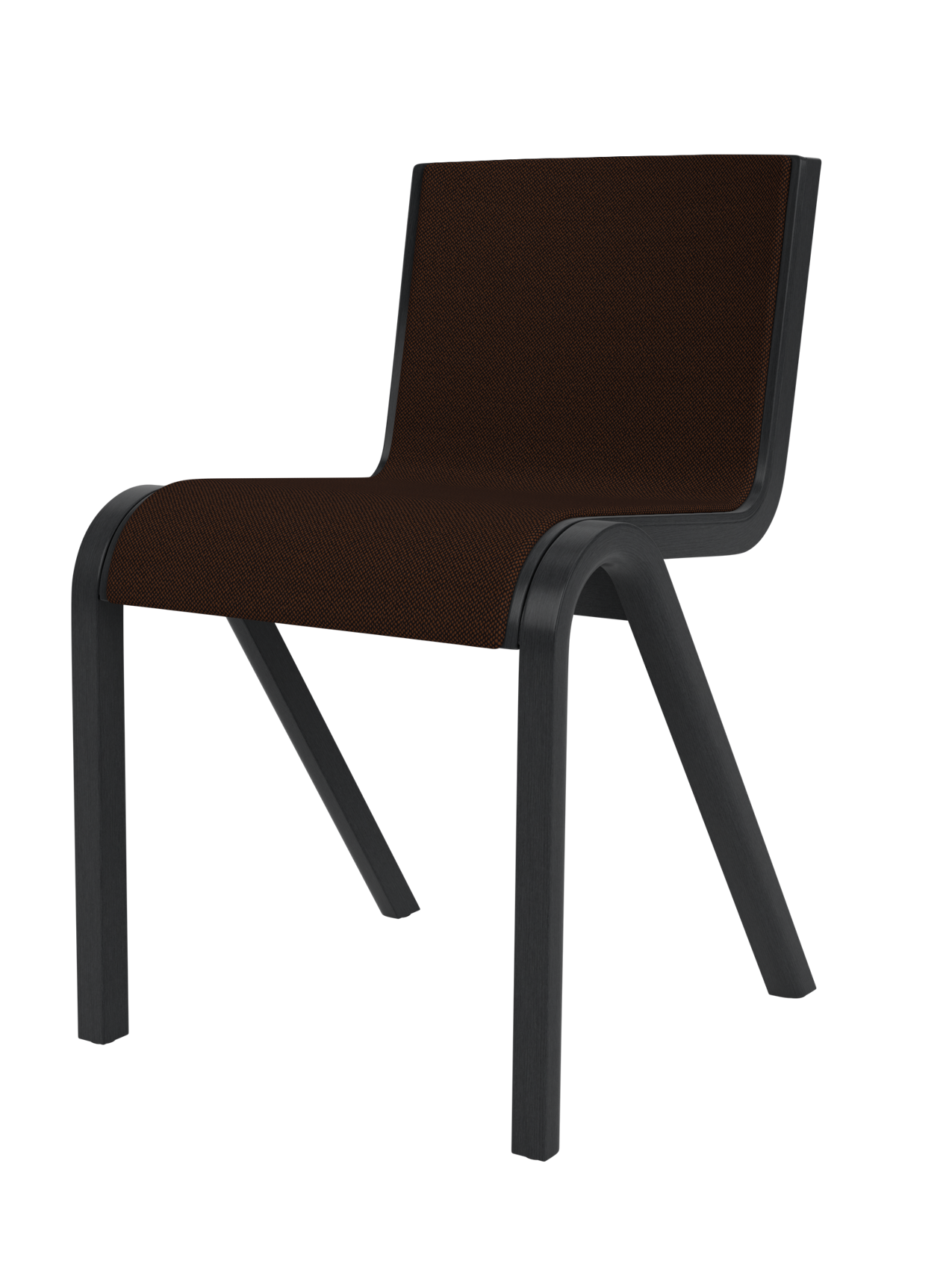 Ready Dining Chair in black painted oak with dark brown Hallingdal 65 front upholstery and a cantilevered frame.