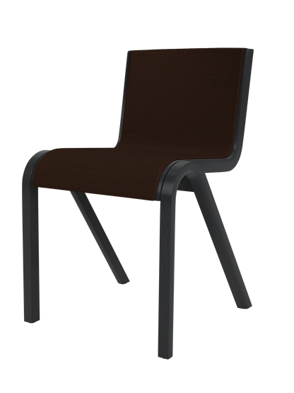 Ready Dining Chair in black painted oak with dark brown Hallingdal 65 front upholstery and a cantilevered frame.