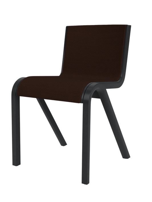 Ready Dining Chair in black painted oak with dark brown Hallingdal 65 front upholstery and a cantilevered frame.
