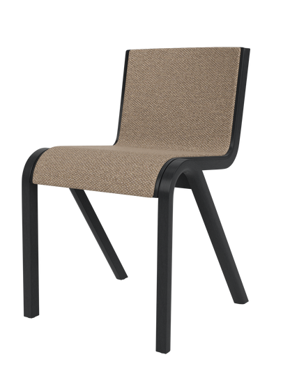Ready Dining Chair in black painted oak with Logan Flint fabric upholstery and a sleek cantilevered silhouette.