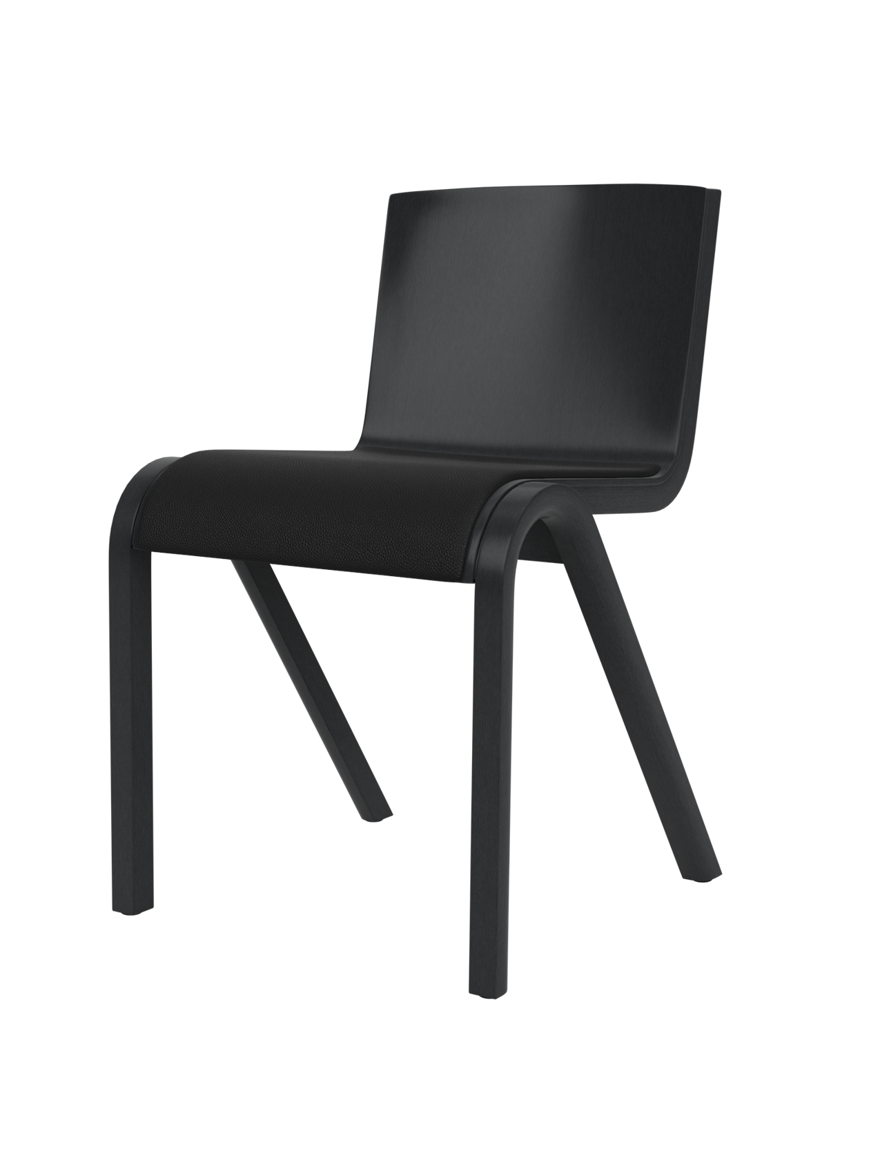 Ready Dining Chair in black painted oak with a Sierra 1001 upholstered seat and a minimalist cantilevered frame.