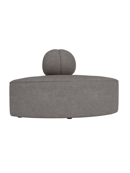 Eave Seamline Modular Sofa Convex Corner in grey Audo Bouclé 16 fabric featuring a rounded, sculptural backrest.