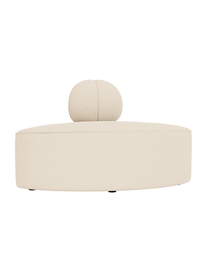 Curved Eave Seamline Modular Sofa Convex Corner in Logan Jasmine cream upholstery, featuring a rounded backrest.