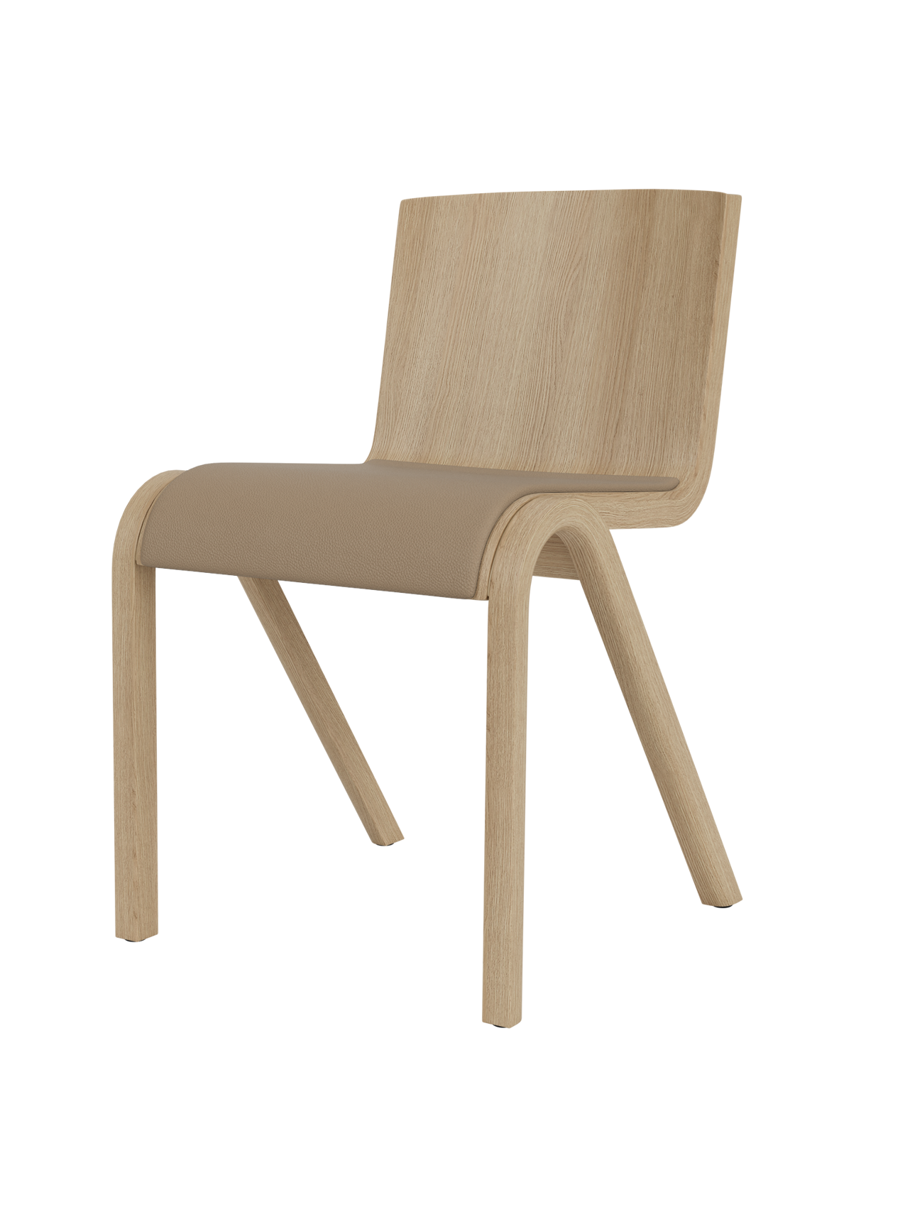 Ready Dining Chair in natural oak with Sierra 1611 upholstered seat, featuring a minimalist cantilevered wood frame.