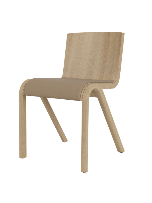 Ready Dining Chair in natural oak with Sierra 1611 upholstered seat, featuring a minimalist cantilevered wood frame.