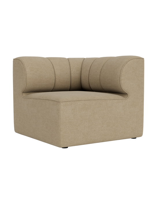 Eave Seamline Modular Sofa 86 Corner in beige Audo Bouclé 02 fabric with architectural vertical seam detailing.