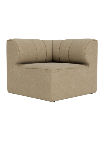 Eave Seamline Modular Sofa Corner in beige Audo Bouclé 02 fabric with curved backrests and vertical seam details.
