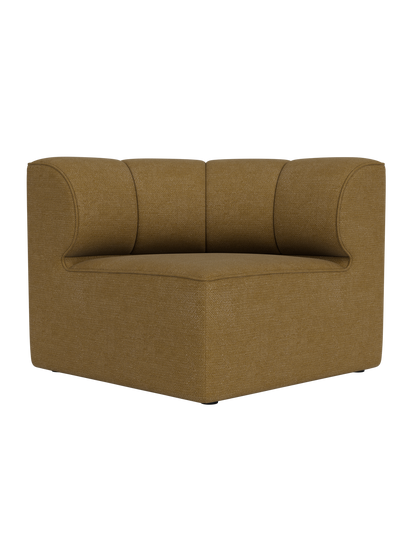 Eave Seamline Modular Sofa Concave Corner in earthy brown Audo Bouclé 06, featuring a rounded back and seam details.