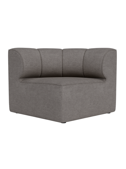 Eave Seamline Concave Corner Sofa module in dark grey Audo Bouclé 16 upholstery with a rounded back and seam details.