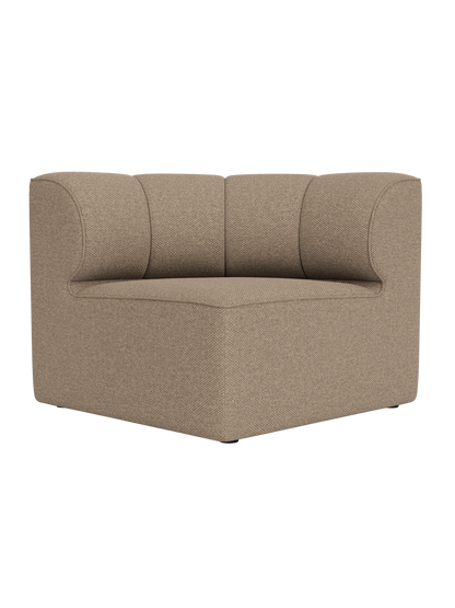 Eave Seamline Modular Sofa Concave Corner in Logan Flint textured fabric, featuring a rounded back and low profile.