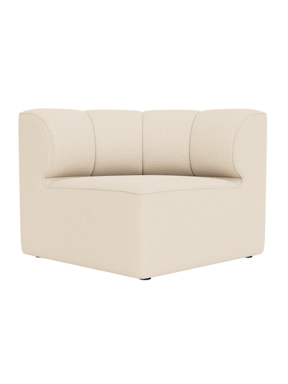Eave Seamline Modular Sofa Concave Corner in Logan Jasmine fabric, featuring a rounded back and textured upholstery.