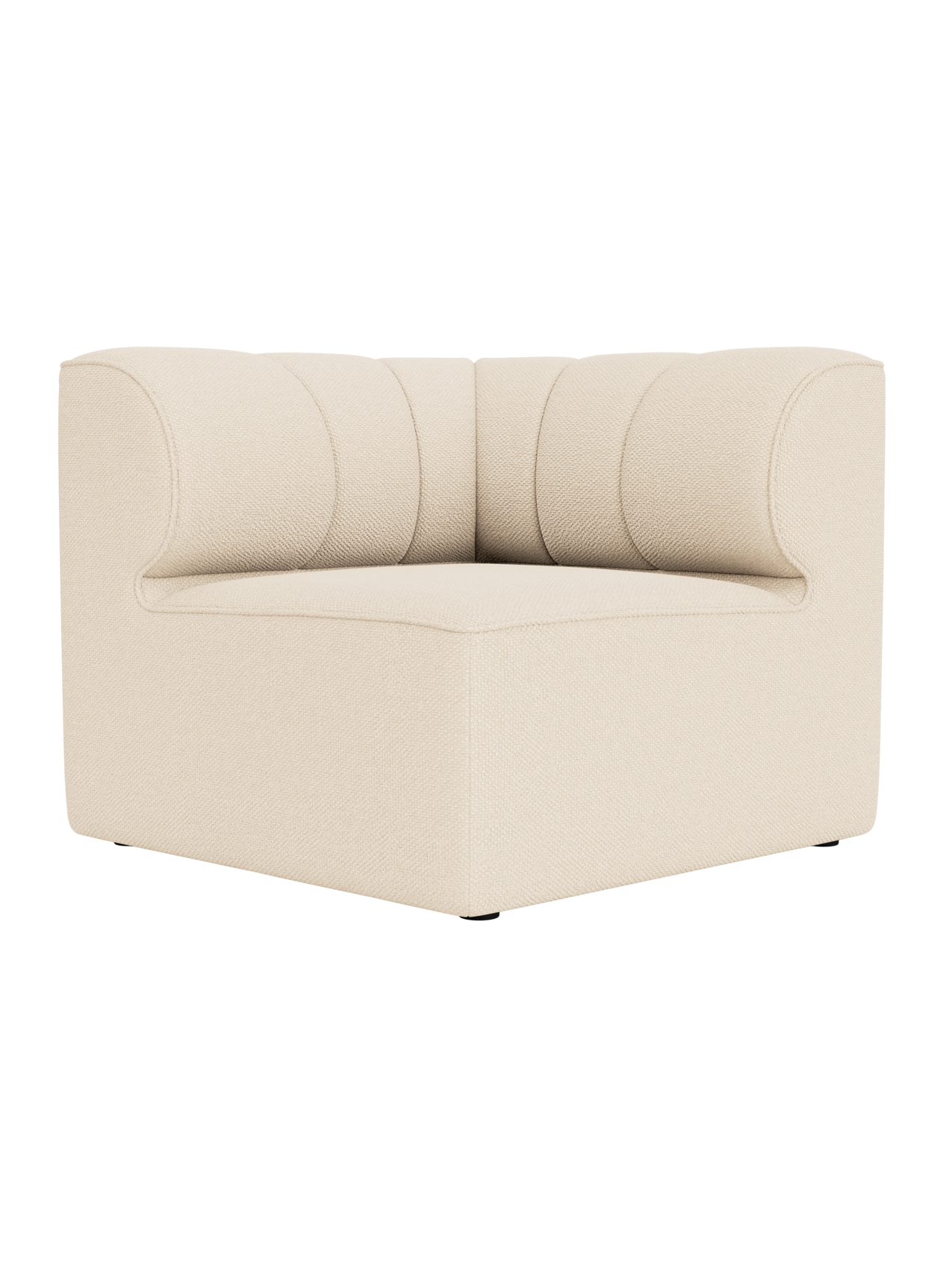 Eave Seamline Modular Sofa 86 Corner in Logan Jasmine fabric with architectural curves and vertical seam details.