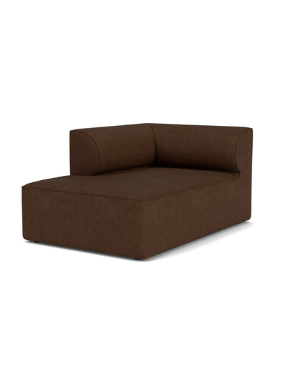 The Eave Modular Sofa, 96, Chaise Longue module shown from an angle. The left-corner piece is in a textured brown fabric.