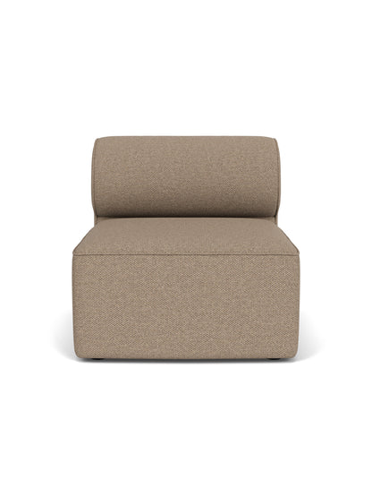 Front view of the Eave Modular Sofa, 96, Open Section, upholstered in a textured, light brown Logan Flint fabric.