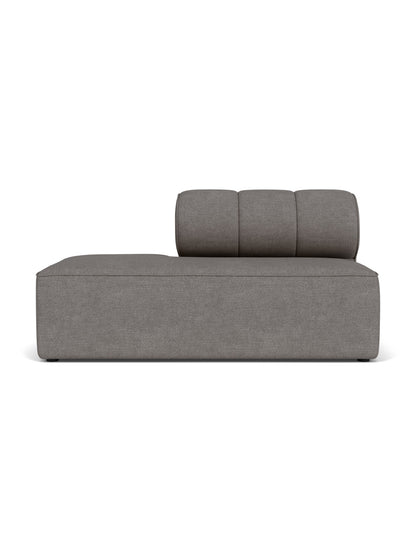 Front view of the Eave Seamline Modular Sofa, 86, Open End in a grey textured bouclé fabric, against a white background.