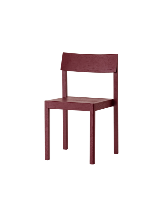 Mauro Dining Chair in French red oak, featuring a solid wood frame and form-pressed veneer seat and backrest.
