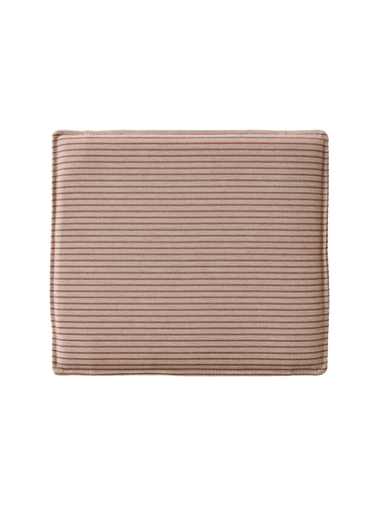 Mauro Dining Chair Seat Cushion featuring brown and beige striped textile upholstery against a white background.