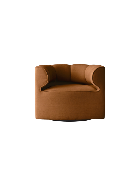 Eave Seamline Lounge Chair upholstered in warm brown Siennatonal 06 fabric, featuring a modern, curved silhouette.