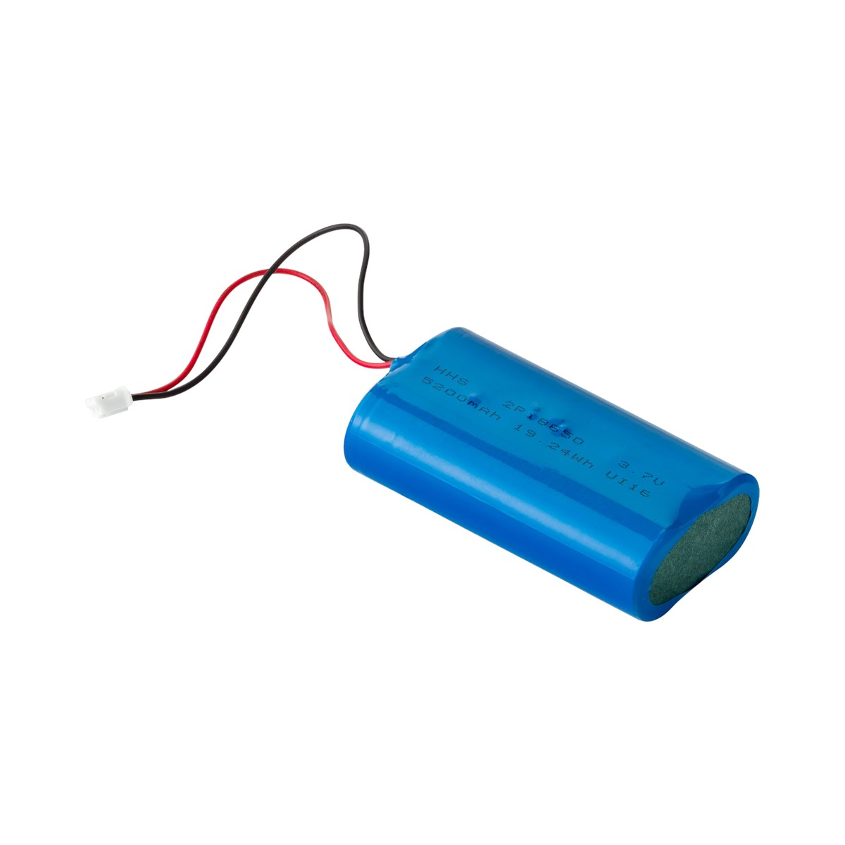 Blue Hashira/Reverse/Ray Portable Battery Pk with attached red and black wires against a clean white background.