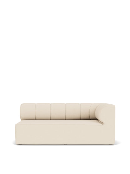 A front view of the Eave Seamline Modular Sofa, Corner 172, in a light cream bouclé fabric against a plain white background.