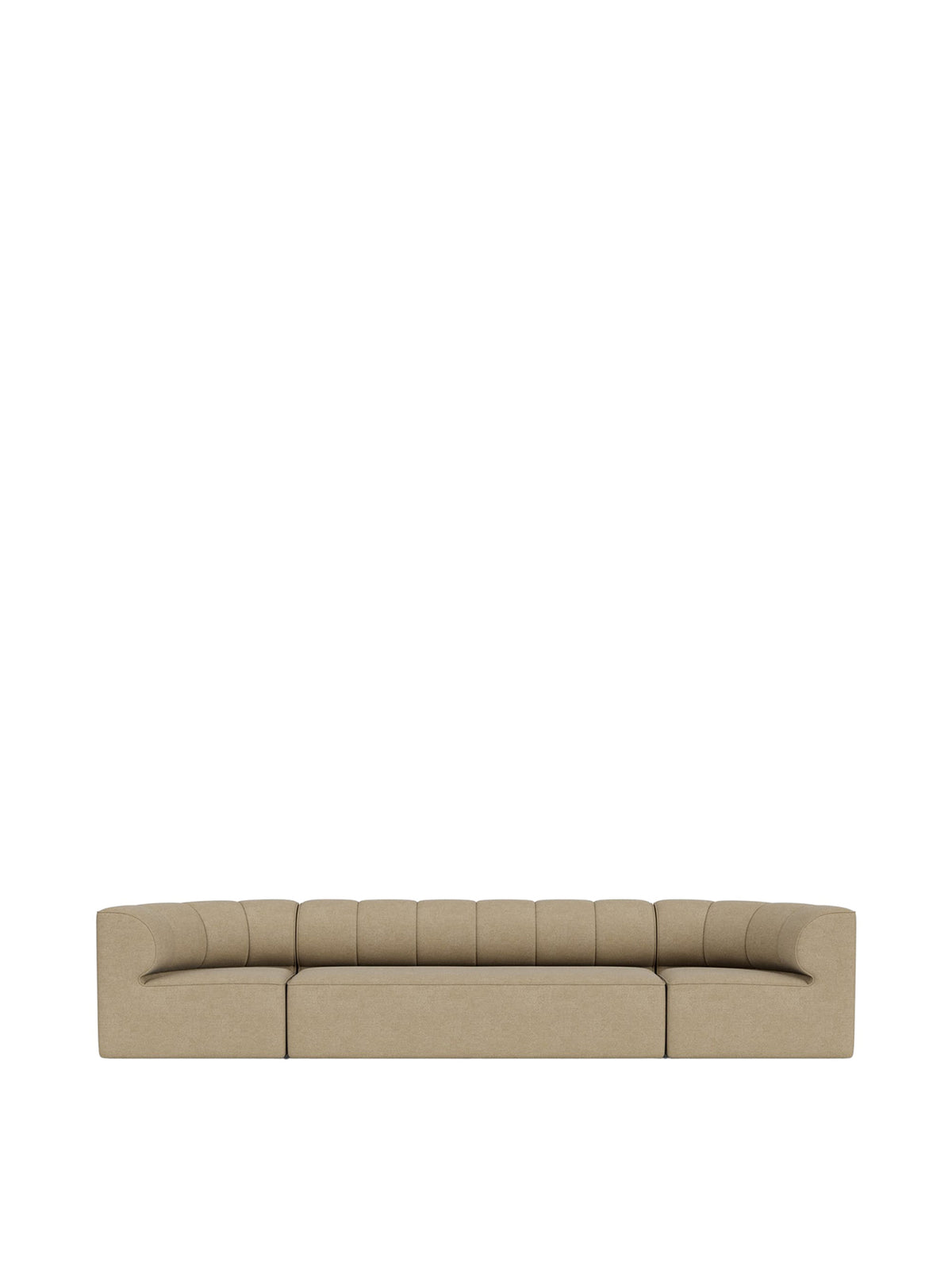 Front view of the Eave Seamline Modular Sofa 86, a 4-seater configuration in a light brown fabric against a plain background.