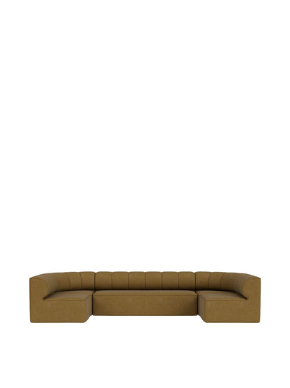 Front view of the Eave Seamline Modular Sofa 86, 4-Seater, Configuration 2, a large U-shaped sofa in a brown textured fabric.