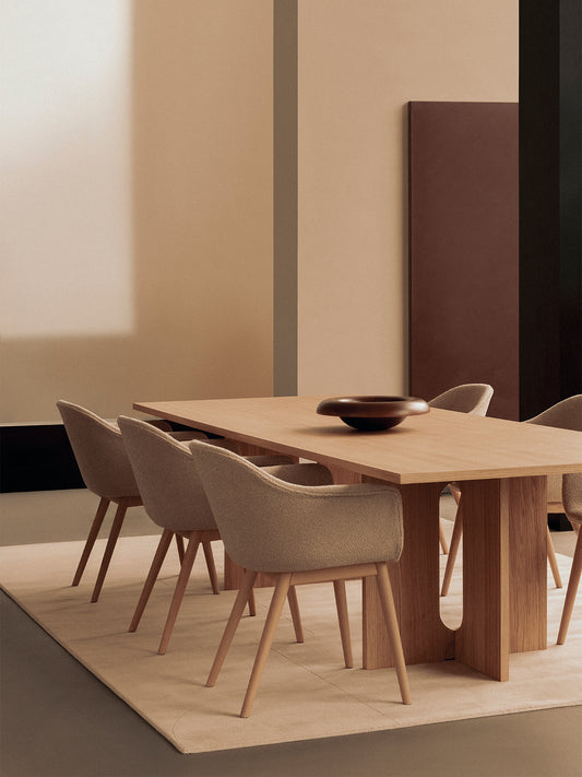Harbour Dining Chair, Wooden Base, upholstered