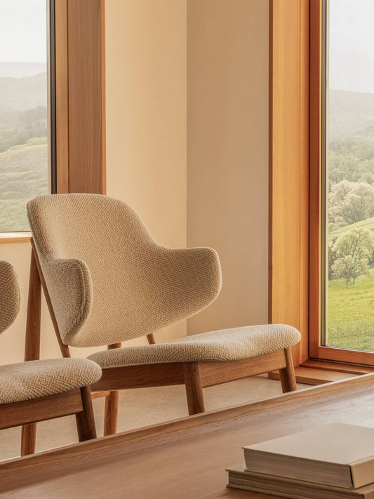 Penguin Wooden Lounge Chair Upholstered