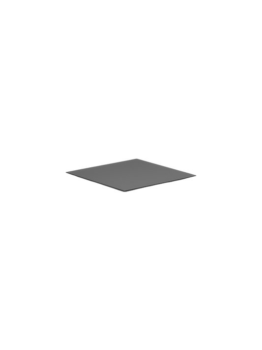 A close-up of the square, black Base for Line. The flat base is shown from an angle against a plain black background.