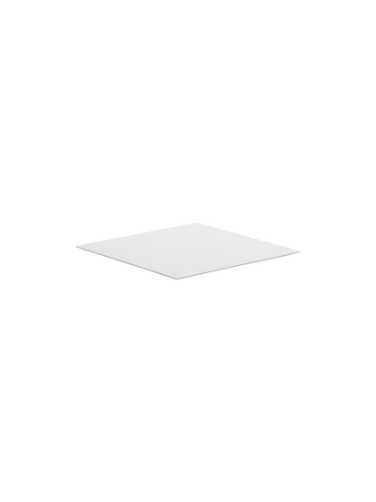 A white, square Base for Kubus 4, shown at an angle against a plain black background.