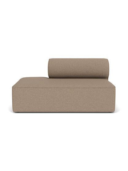 Eave Modular Sofa, 96, Open End 144. This left module in Logan Flint fabric has a deep seat and round backrest.
