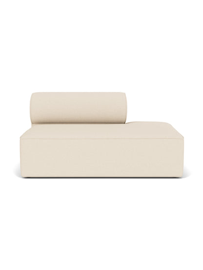 Front view of the Eave Modular Sofa, 96, Open End 144 in light Logan Jasmine fabric, featuring a curved back and deep seat.