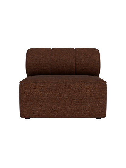 Front view of the Eave Seamline Modular Sofa 86 Open Section in a textured, rust-brown Audo Bouclé 08 fabric.