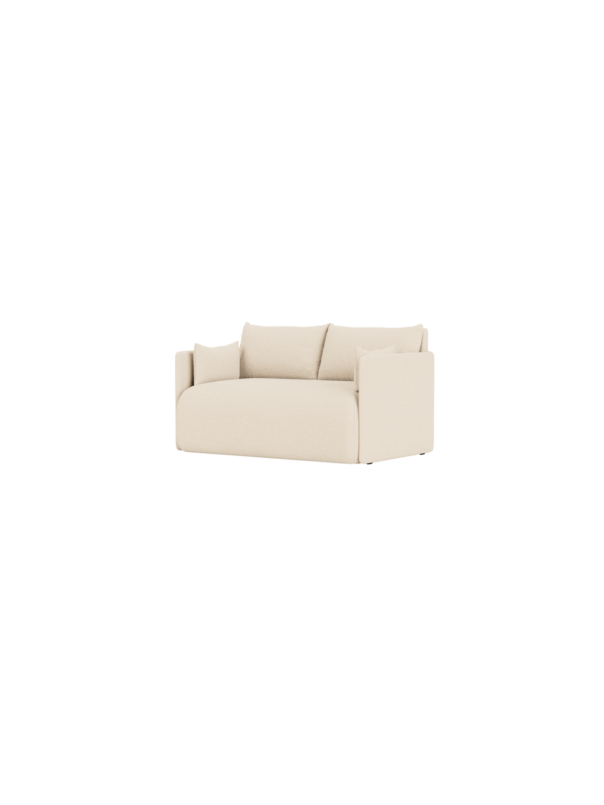 Offset Sovesofa 2-personers i lukket position betrukket med Logan Jasmine stof mod en ensfarvet baggrund.