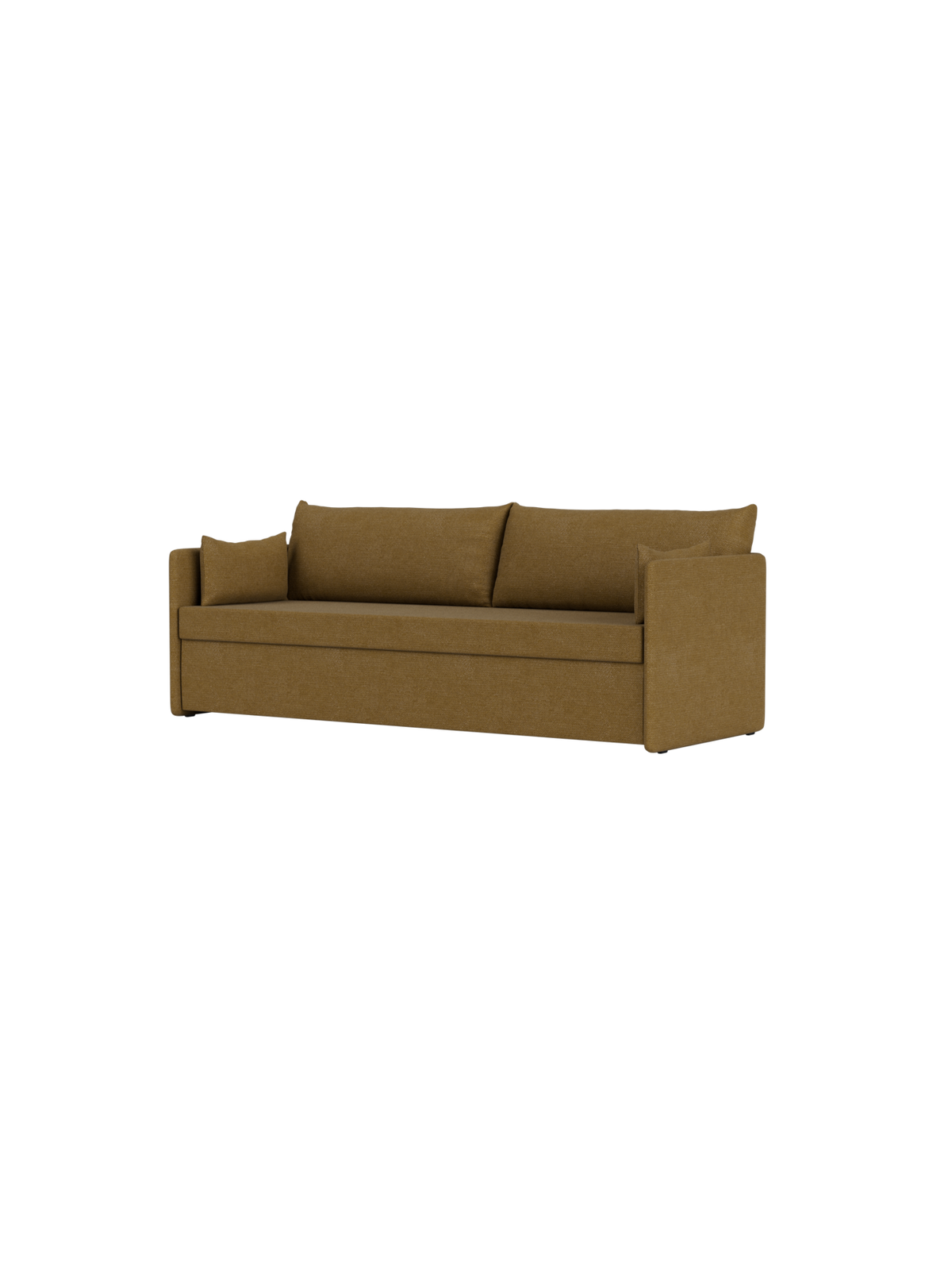 Offset Sovesofa som 3-personers i lukket position betrukket i Audo Bouclé 06 stof med et enkelt og moderne udtryk.