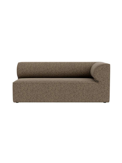 A front view of the Eave Modular Sofa, 86, Corner 172 in a brown textured fabric, shown against a plain black background.
