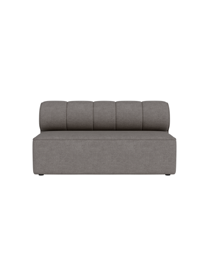A front view of the Eave Seamline Modular Sofa Open Section 172, shown in the textured light grey Audo Bouclé 16 fabric.