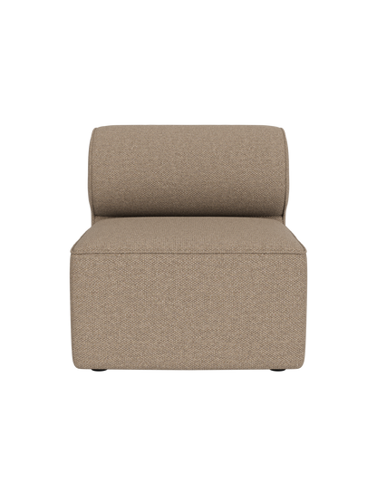 Front view of the Eave Modular Sofa 86 Open Section, upholstered in textured, light brown Logan Flint fabric.