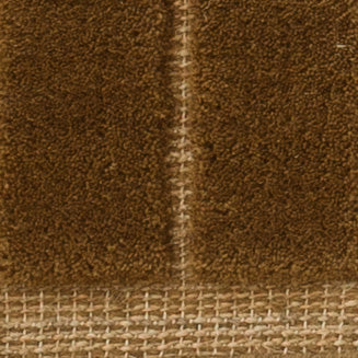 Textured Hazel Tile Rug detail in warm brown, featuring the soft wool loop pile and a woven jute and cotton base.