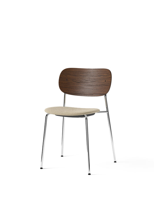 Co Dining Chair, upholstered seat, Chrome