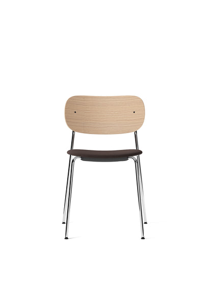 Co Dining Chair, upholstered seat, Chrome