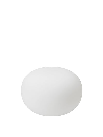 A single, ovoid-shaped lamp shade made of matt opal glass, a spare part for the JWDA Floor Lamp, shown on a white background.